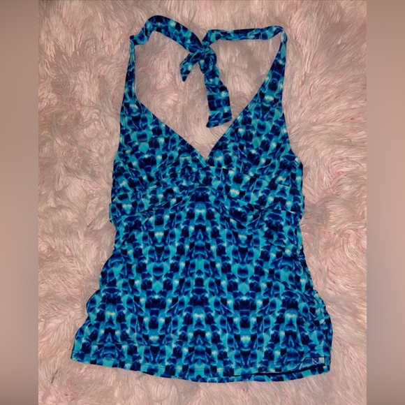 Athleta Other - Athleta 213115 Blue Tie Dye Halter Underwire Swim Tara Tankini Top Sz 32 B/C